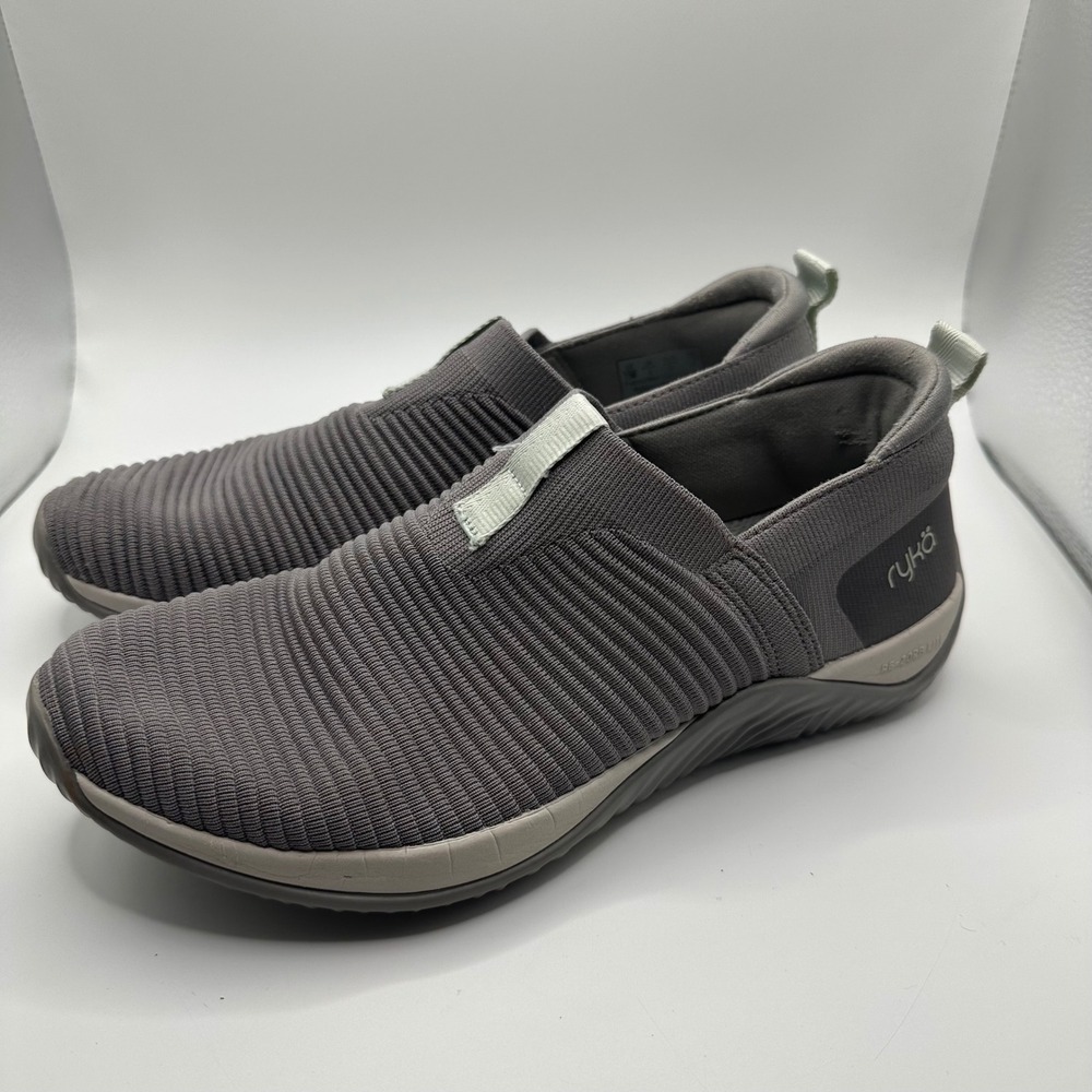 Ryka‎ Gray Knit Slip On Athletic Shoes Women's Size 7.5 Wide Comfort Walking